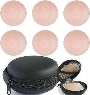 Q4S Silicone Nipple Cover Breast Pasties - Reusable Stick Bra Petal for Women's Wear Silicone Peel and Stick Bra Petals