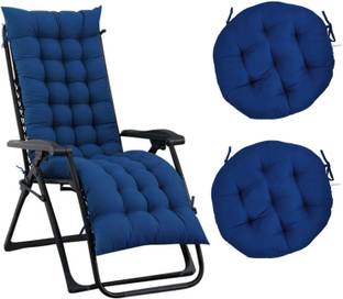 maatrikaa Straight Cotton Long Chair Pad with Two Circle Cushions Breast Support Cushion