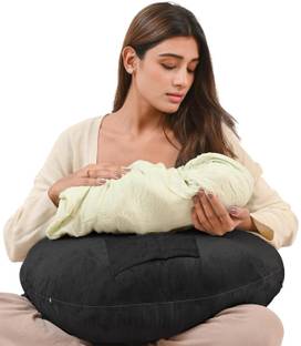 Cherilo Multipurpose 5 in 1 Feeding Pillow with Adjustable Strap & Bottle Holder, BLACK Breastfeeding Pillow