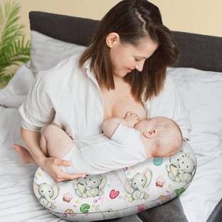 Woomzy 100 % Cotton Breastfeeding Pillow, Buckles Adjustment with Zip Micky Premium Breastfeeding Pillow