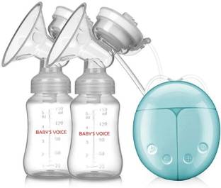 Baby's voice Double Breast Pumps, Breast Pump Safe Milk Storage Bottle Dual Control Milk Suction and Breast Massager Breast Care with USB and Lid for Baby Breastfeeding & accessories  - Electric