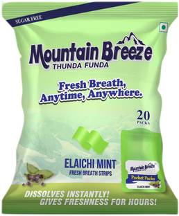 Mountain breeze Elaichimint Breath Strips - Instant Freshness, Mouth Freshener (144 Strips) Strip