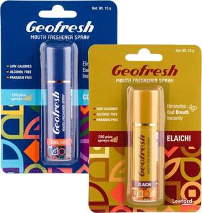 Leeford Geofresh Spray Mouth freshener Mint & Elaichi Flavor Pack of 2 Spray