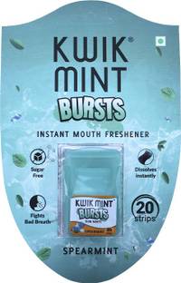 Kwik Mint Bursts Cassets Mouth Freshner Breath Strips Pack of 10- Spearmint Flavour Strip