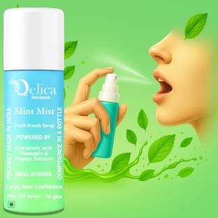 Qelica Advance Green Instant Mouth Freshener for Couples Kissing, Long-Lasting 150+ Spray