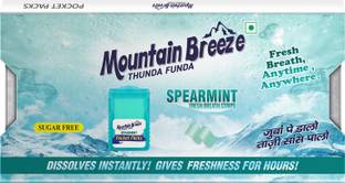 Mountain breeze Spearmint Breath Strips -Instant Freshness, 24 Strips Each Cassette (3 Cassette) Strip