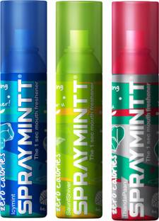 Spraymintt 1 second Instant Mouth Freshener Combo - Icymint + Saunfshiver + Thandapaan Spray