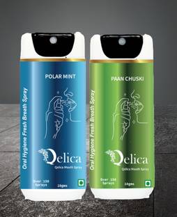 Qelica Mouth Freshner Multi Flavour Combo Paan Chuski And Polar Mint 10gm Each Spray