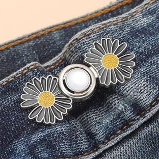voldot Black Flower Waist Pin (1 Pair) Brooch