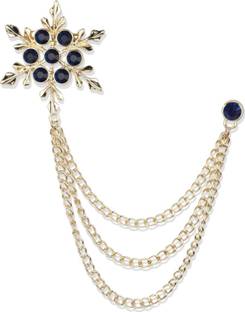Voxon Star Brooch Pin for Men and women Fashion Crystal Snowflake Tassel Lapel Pins Brooch