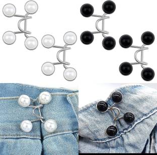 LIJIE Adjustable Waist Buckle for Pants, Instant Jeans Button Pins Pack Of 4 Brooch
