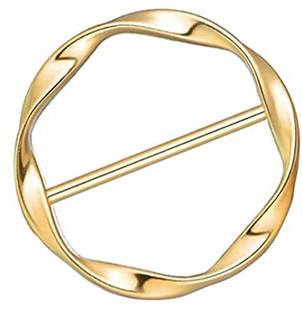 YELLOW CHIMES Brooch for Women Metal Round Cloth Buckle Clip T-Shirt Tie Clip Brooch