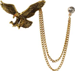 David Klein Gold Plated Flying Eagle with Hangging Chain Brooch Lapel Pin And Women Brooch