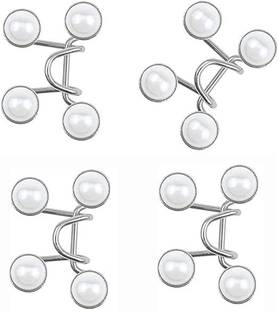 MGNLR Instant Jeans Button Pins Waist Tightener 1 pair Brooch (White) Brooch