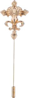 SYGA Men's Retro Crystal Flower Lapel Pin, Small Suit Brooch with CZ Stones, Gold Brooch