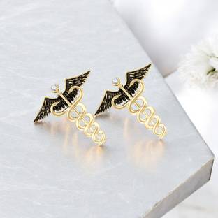 mahi Combo of Caduceus Doctor's Brooch / Lapel Pin Brooch