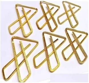 GLADTIME Golden Triangle Designer Safety Pins – Set of 6 Brooch