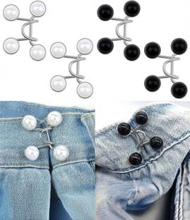 LIJIE Adjustable Waist Buckle for Pants, Instant Jeans Button Pins Pack Of 4 Brooch