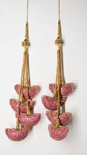 Ethnic at ease Handmade Fabric Hanging Tassel latkan for lehenga heavy and long bridal Brooch