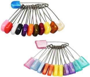 THANU'S CRAFT Double Lock Safety Pin Baby Nappy Clothes Dresses Safety Saree Pleats pins for Brooch