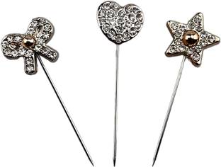 Bamboohouse stone hijab pin set of 3 pcs / scarf pin Brooch