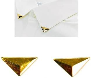 ANI ACCESSORIES Gold Collar Corner Tip Badge for Men Collar shirt (Pack Of 4) (2 Pair) Brooch