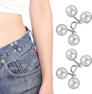 LIJIE Adjustable Waist Buckle for Pants, Instant Jeans Button Pins Pack Of 2 Brooch
