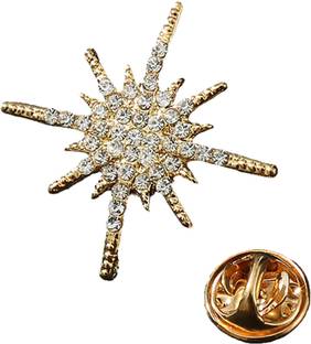 SYGA Men's Suit Chest Brooch Diamond Clothing Accessories(Light Golden) Brooch