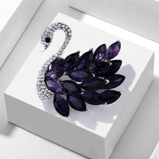 mahi Sparkling Swan-Shaped Brooch Brooch