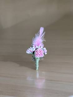 Voxon Men suits lapel flawer Light Pink colour Brooch