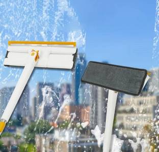 ALWAFLI 360° Rotating Flat Floor Cleaning Mop for Walls Glass Self-Twisting Squeezing Microfibre Wet and Dry Brush