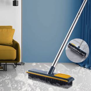 Deoxys Floor Scrub Brush with Comb Teetch and Squeegee, 44" Stiff Bristle Deck Brush Plastic Wet and Dry Brush