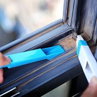 Riyaraj Corners & Edges Dust Cleaning Brush for Window, Keyboard with Mini Dustpan 1 Pc Plastic Dry Brush