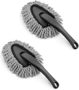 Utkarsh Set Of 2 Multipurpose Mini Duster Washable For Car, Bike And Home Cleaning Brush Microfibre Wet and Dry Brush