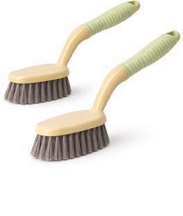 INASAN Wash Basin Cleaning Plastic Brush with Small Scrubber, Multipurpose brush Plastic Wet and Dry Brush