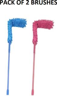 QinPin Telescopic Handle Jala Cobweb Broom Brush Roof Fan Home Cleaning Microfibre Wet and Dry Brush
