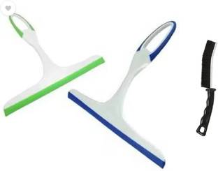 QinPin Multipurpose Bathroom Cleaner 2 Viper and 1 Gap Brush for Tiles Floor Plastic Wet and Dry Brush