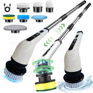 Moonstella ® Electric Spin scrubber for bathroom cleaning/tile and floor cleaning brush Plastic Wet and Dry Brush