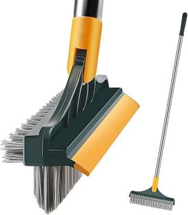 PRIME SHOPPER Bathroom Cleaning Brush, 3 in 1 Tiles Cleaning Brush with Wiper Microfibre Wet and Dry Brush