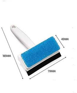 KESHAVART Glass Cleaning 2 in 1 Glass Wiper Brush Mirror Cleaner Washing Pot Brush Sponge Wet and Dry Brush