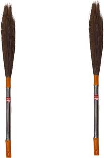 Saify Original Assam Grass Broom | Steel Handle Broom |Cleaning Nylon Dry Broom