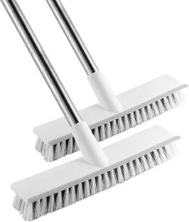 Noetic Grout brush with Long handle - Shower floor tile & Tub scrubber cleaning Plastic Wet and Dry Brush