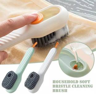PRAMUKHSWAMI DARSHAN Soap Dispensing Cleaning Shoes Brush with Handle Scrubbing Plastic Wet and Dry Brush