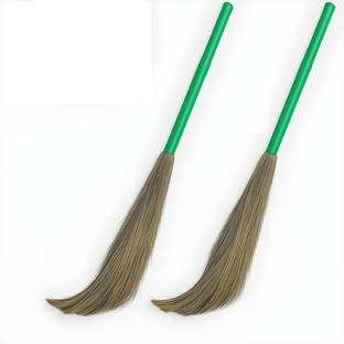 Debankan's Natural DF Plastic Handle Broom Stick For Floor Cleaning Grass Dry Broom Grass Dry Broom