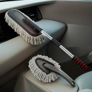LOYZO Microfiber Car Cleaning Duster with Extendable Handle Wet and Dry Brush Microfibre Wet and Dry Brush