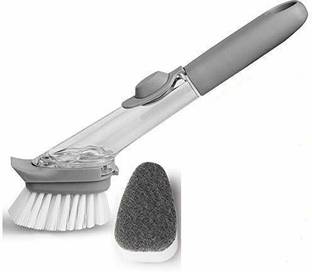 Yopram Kitchen Usable Long Handle Sponge with White Wok Brush Plastic Flat Pastry Brush