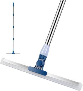 Purabelle Floor Squeegee with Silicone Strip Long Extendable Handle Of 39" 180° Rotating Plastic Wet and Dry Brush
