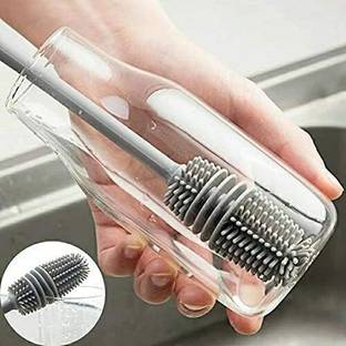 Dwellic Bottle Mug Brush, Glassware Cleaning , Long Handle Silicone Bottle Cleaner Brush Silicone Dry Brush