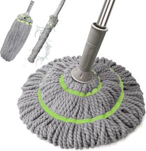 JHWOQU Self Wringing Squeeze|Twist Mop|Microfiber|Twisting Mop|Stainless Steel Handle Microfibre Wet and Dry Brush