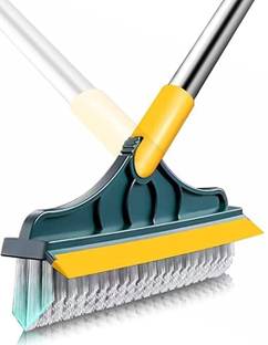 FLYPRO 2in1 Tiles Cleaning Brush Floor Scrub Bathroom Brush with Long Handle 120° Fiber Wet and Dry Brush